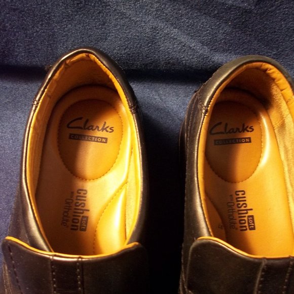 Clark's black leather shoes 11.5 reg - Picture 2 of 4